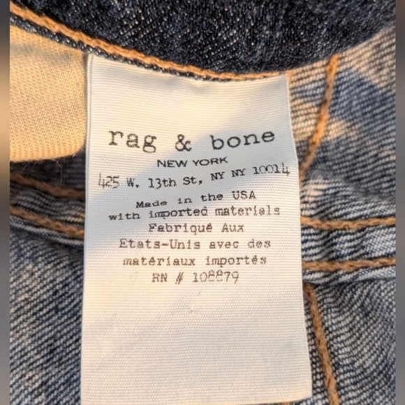LIKE NEW Rag & Bone 10 In. Dre Destroyed Released Hem Skinny Jeans, size 24x30 - Picture 10 of 16